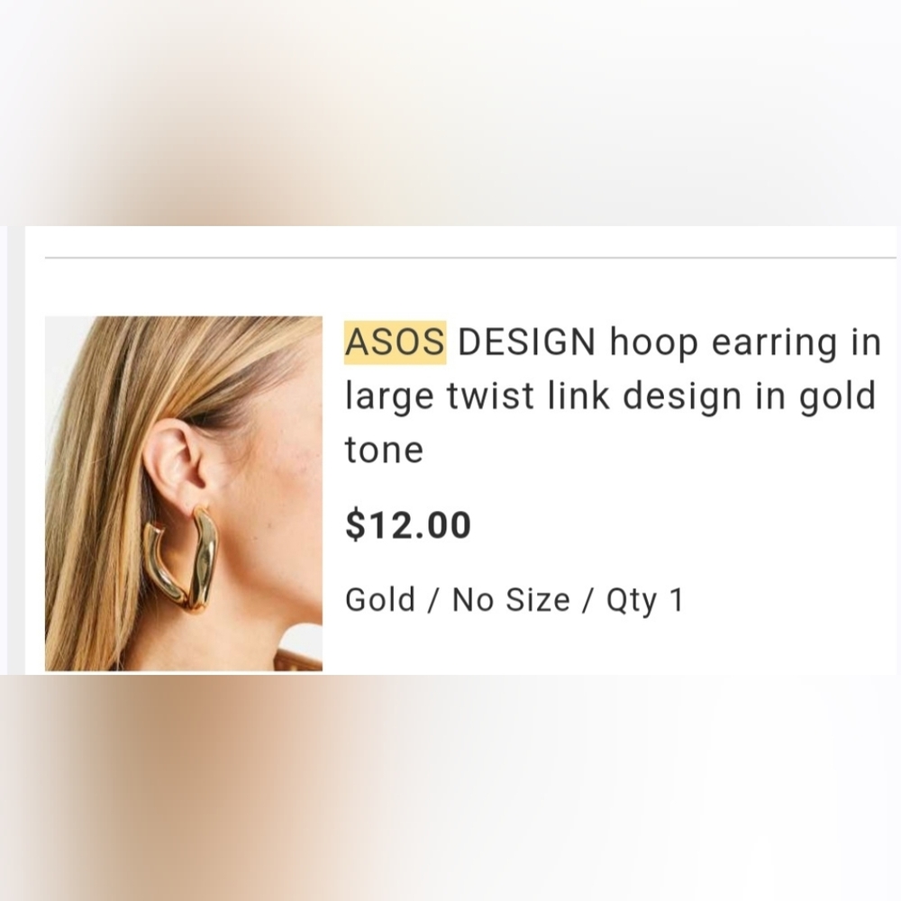 Asos Earrings. Never Used.